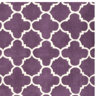 96" x 60" Purple Hand-Tufted Wool Rectangular Rug