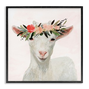 Stupell Industries Springtime Flower Crown Baby Goat, 12" x 12" - 1 of 4