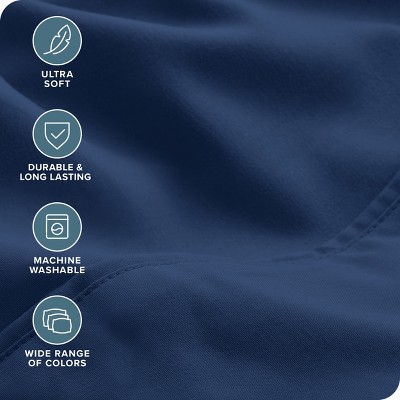 Twin XL Dark Blue Microfiber Deep Pocket Sheet Set