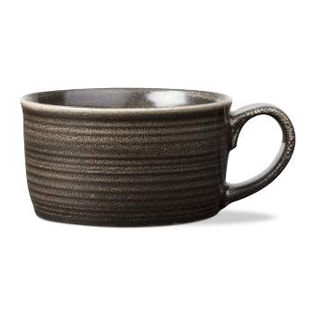 tagltd Loft Speckled Reactive Glaze Stoneware Soup Mug 17 oz. Black Dishwasher Safe