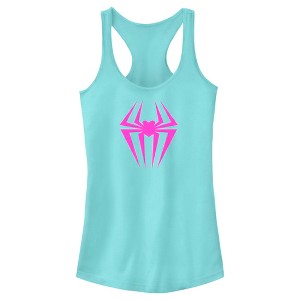 Juniors Womens Spider-Man: Across the Spider-Verse Spider-Gwen Logo Racerback Tank Top - 1 of 4