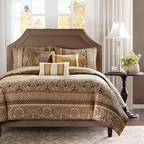 Mirage 6pc Polyester Jacquard Quilted Coverlet Bedding Set Target