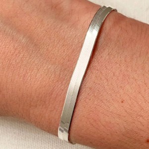 RMZ GOLD NYC 8-Inch Silver Plated Herringbone Bracelet - 1 of 1