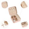 Unique Bargains Mini Portable PU Leather Travel Storage Display Holder Jewelry Box for Women and Girls Gifts - 3 of 4