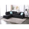 VYNXARIA Stylish 2-Piece 98" Wide Charcoal Grey Left-Hand Facing Sofa & Chaise Sectional - 2 of 4