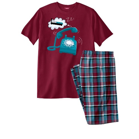 Kingsize Men's Big & Tall Jersey Knit Plaid Pajama Set - Tall - 4xl, Black  Buffalo Check : Target