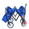 Racxily Folding Wagon Garden Shopping Beach Cart (Blue colour) - 4 of 4