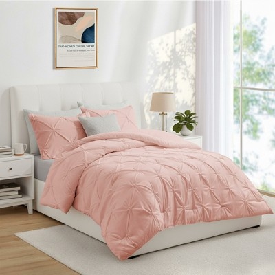 Peace Nest Pintuck Comforter Set, Bedding Set for All Season, Comforter and Pillowcases Set