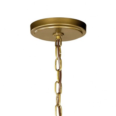 Voleta 27.75" Brass 6-Light Candle Chandelier