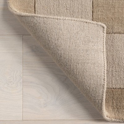 Fawn Rectangular High-Low Wool-Blend Area Rug 5' x 8'