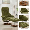 Ergonomic Recliner Chair Accent Chair 360° Swivel Lounge Chair Massage Chair with Footstool, Seat Heating & 140° Adjustable Backrest - ModernLuxe - 3 of 4