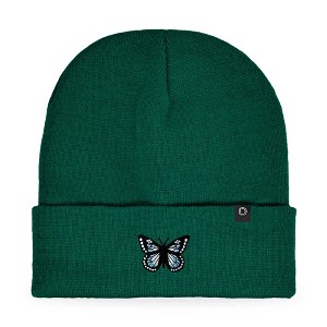 Dalix Butterfly Embroidered Beanie Insect Warm Winter Knit Hat for Women - 1 of 4