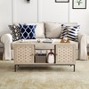 Dexmalle Elegant Veener Weaving Design Coffee Table with 4 Sliding Door - 2 of 4
