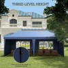 Resenkos Patio Garden Pergola, Pergola Canopy,10' x 20' Pop Up Canopy Tent with 4 Sidewalls, Instant Gazebo with Carry Bag, Blue - 3 of 4