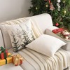 Decorative Christmas Tree Pillow Covers 18x18 Inch Set of 2,Christmas Cotton Linen Cushion Cases, Red Winter Christmas Throw Pillows - 3 of 4