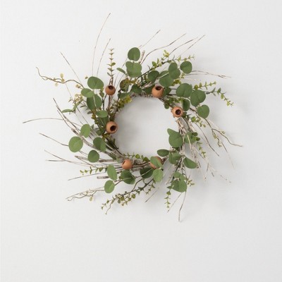 Sullivans Artificial Birch Eucalyptus Pods Wreath