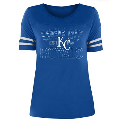 CUTE Kansas City Royals Women's Sm 1/2 Sleeve Grey&Blue Cotton T- Shirt, NICE!