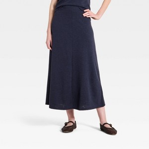 Women's Knit Maxi A-Line Skirt - Universal Thread™ Navy Blue XL