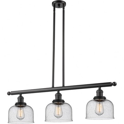 Bell - 3 Light Stem Hung Island In Industrial Style-13 Inches Tall and 40.5 Inches Wide