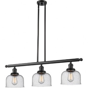 Bell - 3 Light Stem Hung Island In Industrial Style-13 Inches Tall and 40.5 Inches Wide - 1 of 1