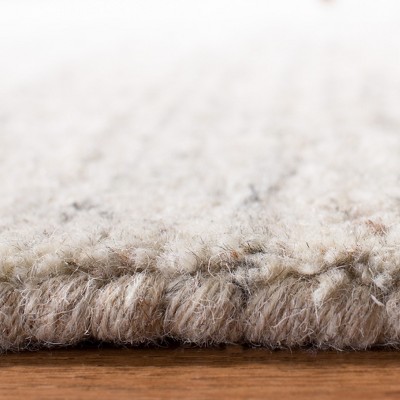 Elegant Ivory Hand-Tufted Wool Rug, Rectangular 8' x 10'
