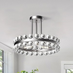 Maxax 16" Ring & Sphere Modern Crystal Flush Mount - 1 of 4
