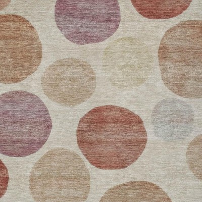 HomeRoots 3' X 5' Salmon Ivory And Mauve Geometric Washable Indoor Outdoor Area Rug