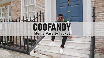 COOFANDY Men's Fashion Varsity Jacket Causal Slim Fit Cotton Letterman Baseball Bomber Jackets