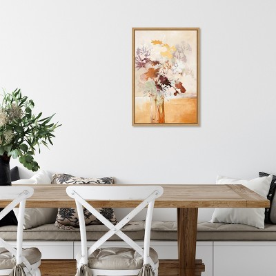 Earth Tones Botanical Canvas Print with Light Wood Frame, 16 x 23 inches