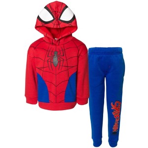 Marvel Spider-Man Avengers Fleece Cosplay Pullover Hoodie and Jogger Pants Outfit Set Toddler - 1 of 4