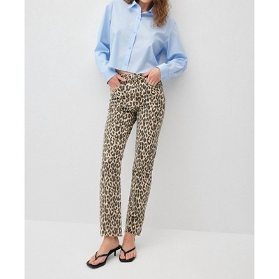 Women's New York Leopard Denim Jeans - mavi