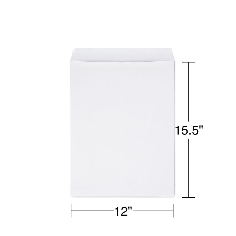 HITOUCH BUSINESS SERVICES Self Seal Catalog Envelopes 12" x 15.5" White 100/Box 609123/73142, 3 of 5