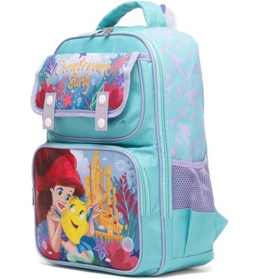 Disney Little Mermaid 15.5" Polyester Blue Large Backpack with 2 Front Pockets - image 3