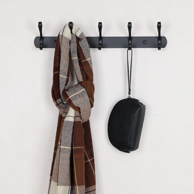 Unique Bargains Coat Rack Wall Mounted - Stainless Steel, Metal Coat Hook Rail for Coat Hat Towel Purse Robes Mudroom Bathroom Entryway,, 5 of 7