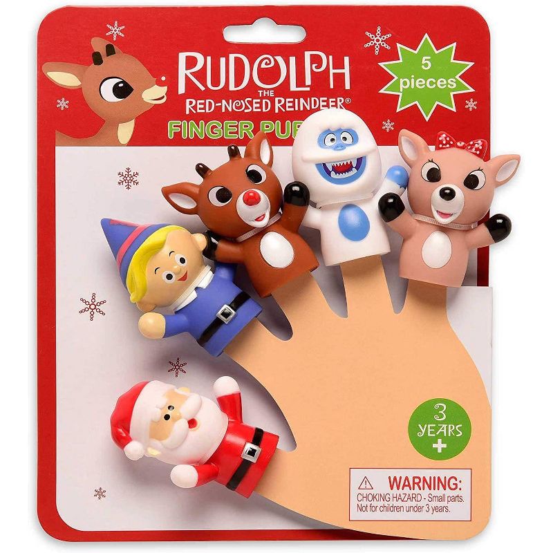 Rudolph the Red-Nosed Reindeer Finger Puppets - Christmas - 5pc, 2 of 5