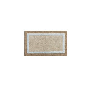 Vynxaria Bath Rugs and Mats 27x45" Tufted Bath Rug - Sophisticated Border Design - 1 of 4