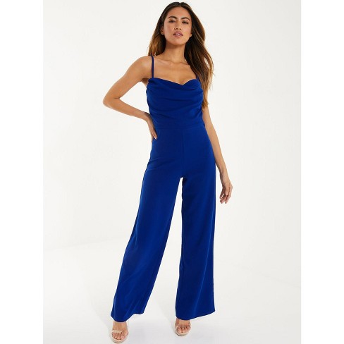 Scuba Crepe Cowl Neck Palazzo Jumpsuit : Scuba Crepe Cowl Neck Palazzo  Jumpsuit : Scuba Crepe Cowl Neck Palazzo Jumpsuit Royal Blue6