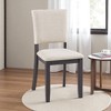 47.3" Round 5-Piece Dining Table Set with 4 Upholstered Chairs, Modern Wood Kitchen Table for 4, Space-Saving Design for Dining Room - 3 of 4