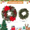 24 Inch Artificial Eucalyptus Wreath with Berry and Pine Branches Green Leaves Holiday Decorations for Front Door Indoor Outdoor Use - 2 of 4