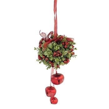 Christmas Kissing Krystals Cardinal Ball  -  One Kissing Ball 17 Inches -  Jingle Bells  -   -  Plastic  -  Red