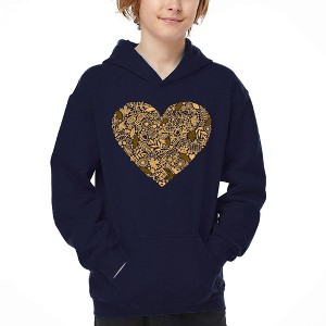 LA Pop Art Fall Vibes  - Boy's Word Art Hooded Sweatshirt - 1 of 4