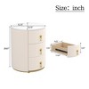 Lycvki Round Upholstered Nightstand with 3 Drawers,  Bedside Table with Metal Handles - 4 of 4