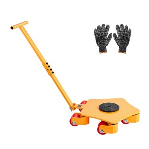 VEVOR Machine Skate, 8800 lbs Machinery Moving Skate, with 360° Rotation Cap and PU Swivel Rollers, Heavy Duty Industrial Machinery Mover,Yellow - 1 of 4