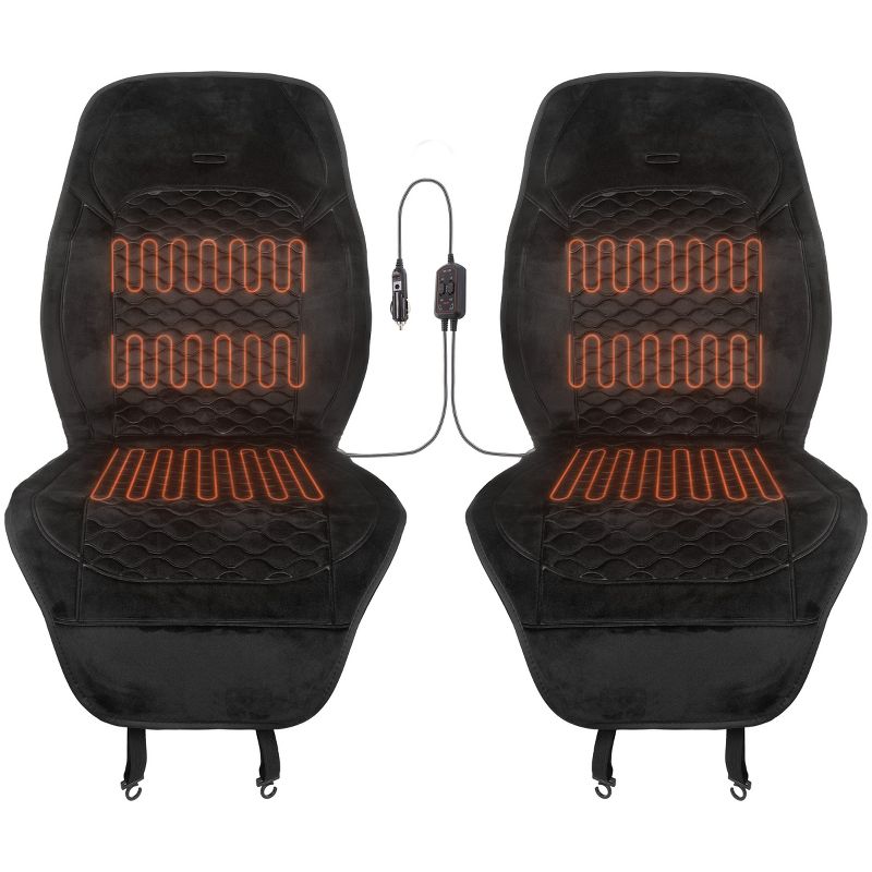 Stalwart 12V Heated Seat Covers for Cars 2-Pack, 1 of 7