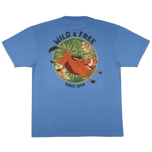Seven Times Six The Lion King T-Shirt Men's Pumbaa Wild & Free Big and Tall Tee Blue - 1 of 4