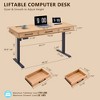 Electric Standing Desk with Drawers, 55x22 Inch Adjustable Height, One-Piece Desktop, Stand Up Desk with Power Outlets, Home Office Desk - 4 of 4