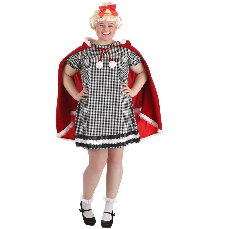 HalloweenCostumes.com Women's Plus Size Christmas Girl Costume, 1 of 8