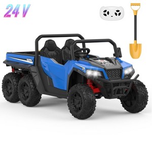 Jojoka 24V Ride On Dump Truck for Kids, 2-Seater 6-Wheel Electric Construction Vehicle with Remote Control, Dump Bed, Shovel, Music, Lights - 1 of 4