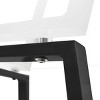 Hana + Nano 5-Piece Round Clear Glass Dining Table Set with 4 Upholstered Chairs Black Legs - Maison Boucle - 4 of 4