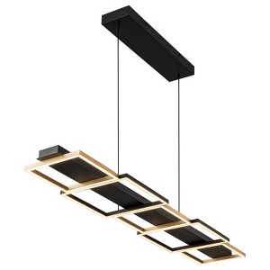 LLHZSY Rustic Aluminum Dimmable Rectangle LED Linear Chandelier Adjustable Kitchen Island Lights - W45.08" - 1 of 4